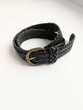 Vintage Pennyblack Black Braided Leather Belt